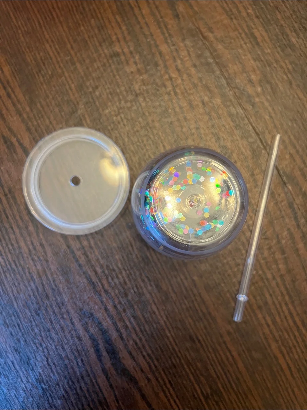 Clear Confetti Tumbler with Straw - Multi Color